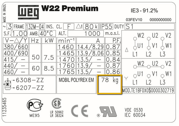 electric motor data tag